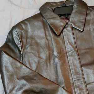 Chocolate brown leather jacket